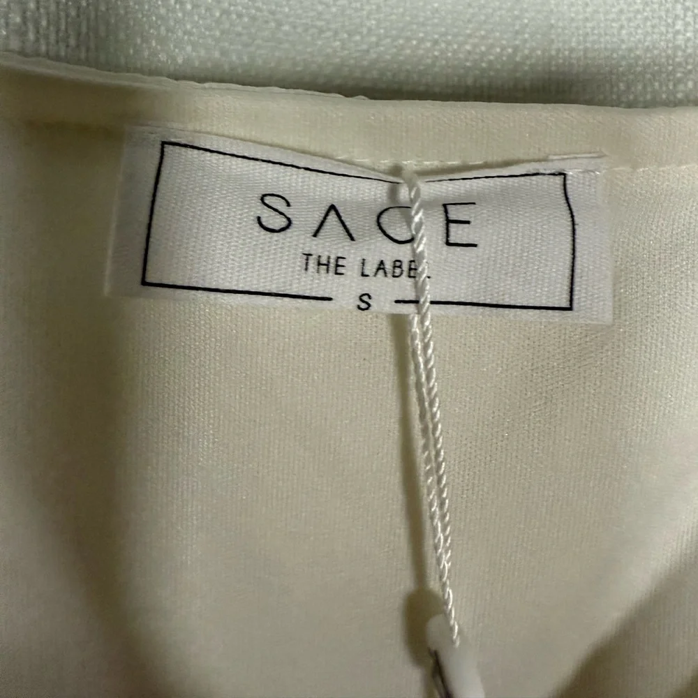 Sage The Label Afterglow Lurex Metallic Midi Dress in White Champagne Small - Picture 9 of 15